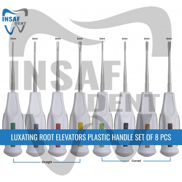 Luxating Root Elevators Plastic Handle Set Of 8 Pcs