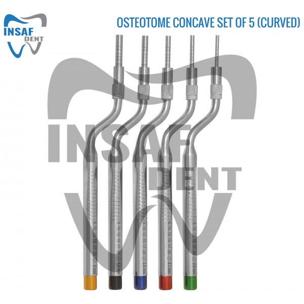 Osteotome Concave Set of 5 (Curved)