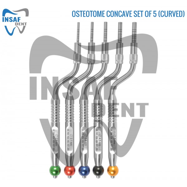 Osteotome Concave Set of 5 (Curved)