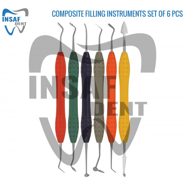 Composite Filling Instruments Set of 6 Pcs (Silicone Handle)