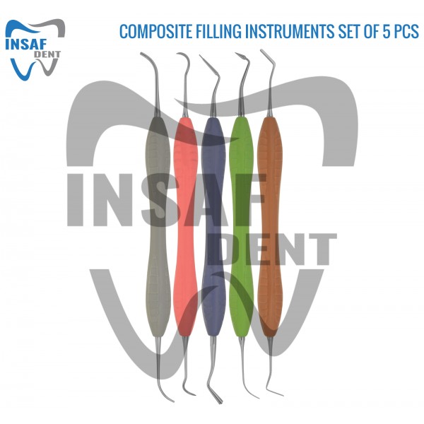 Composite Filling Instruments Set of 5 Pcs (Silicone Handle)