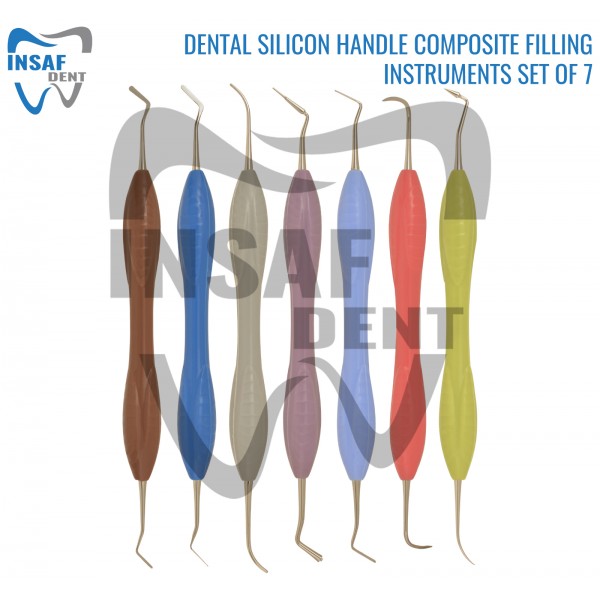 Dental Silicon Handle Composite Filling Instruments Set Of 7 