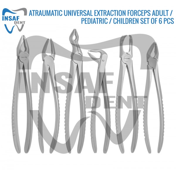 Atraumatic Universal Extraction Forceps Adult Pediatric Children Set Of 6 Pcs