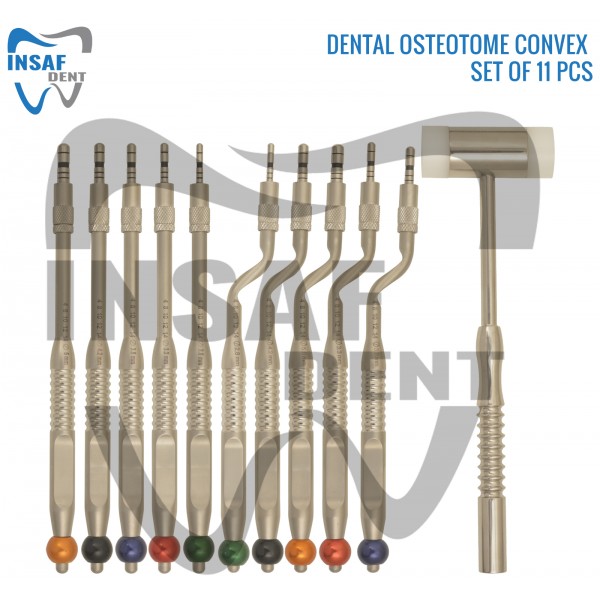 Dental Osteotome Convex Set Of 11 Pcs