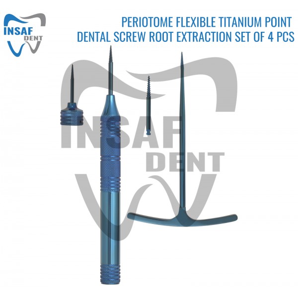 Periotome Flexible Titanium Point Dental Screw Root Extraction Set Of 4 Pcs