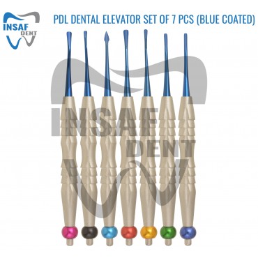 PDL Dental Elevator Set Of 7 Pcs (Blue Coated)